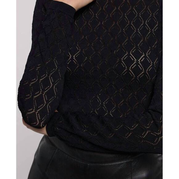 NEW GENERATION LOVE natasha pointelle sweater in black - Picture 4 of 6